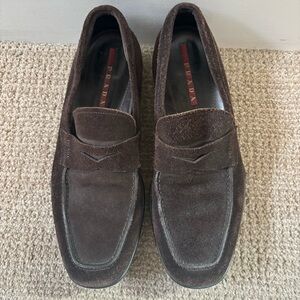 Prada Men’s Brown Suede Loafers Size 7 D Made in Italy